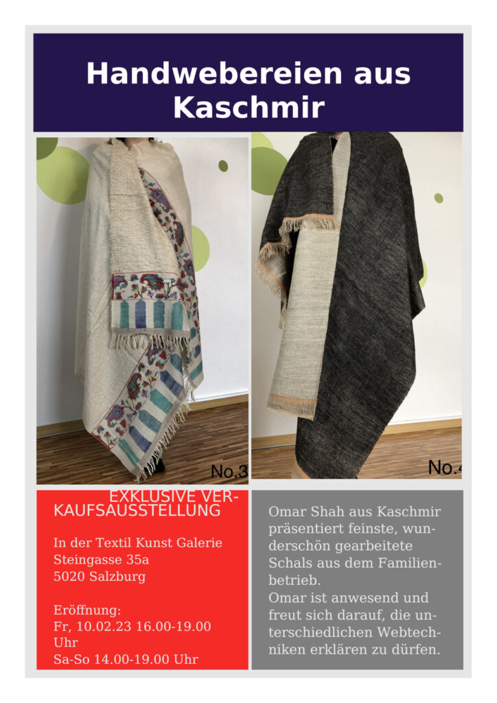 Handwebereien aus Kaschmir (Galerie Aichhorn Salzburg)